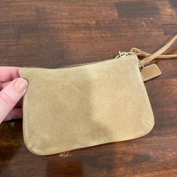 Coach Tan Suede Shoulder Bag with Pouch - Picture 11 of 14